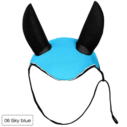 Horse Riding Breathable Meshed Horse Ear Cover Equestrian Horse Equipment Fly Mask Bonnet Net Ear Maks Protector