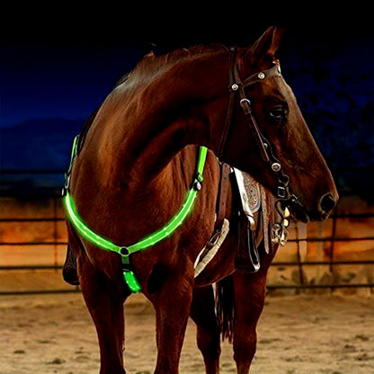 Horse Equipment Breastplate Nylon LED Night Flashing Light Bar Harness Outdoor Sports USB Charge Riding Decorations Belt