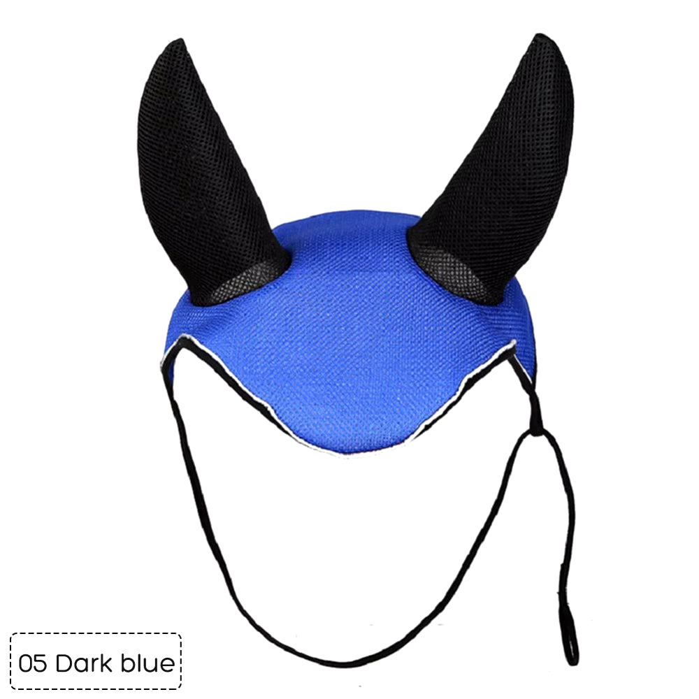 Horse Riding Breathable Meshed Horse Ear Cover Equestrian Horse Equipment Fly Mask Bonnet Net Ear Maks Protector