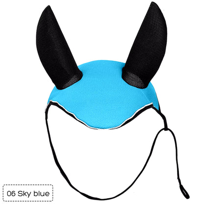 Horse Riding Breathable Meshed Horse Ear Cover Equestrian Horse Equipment Fly Mask Bonnet Net Ear Maks Protector