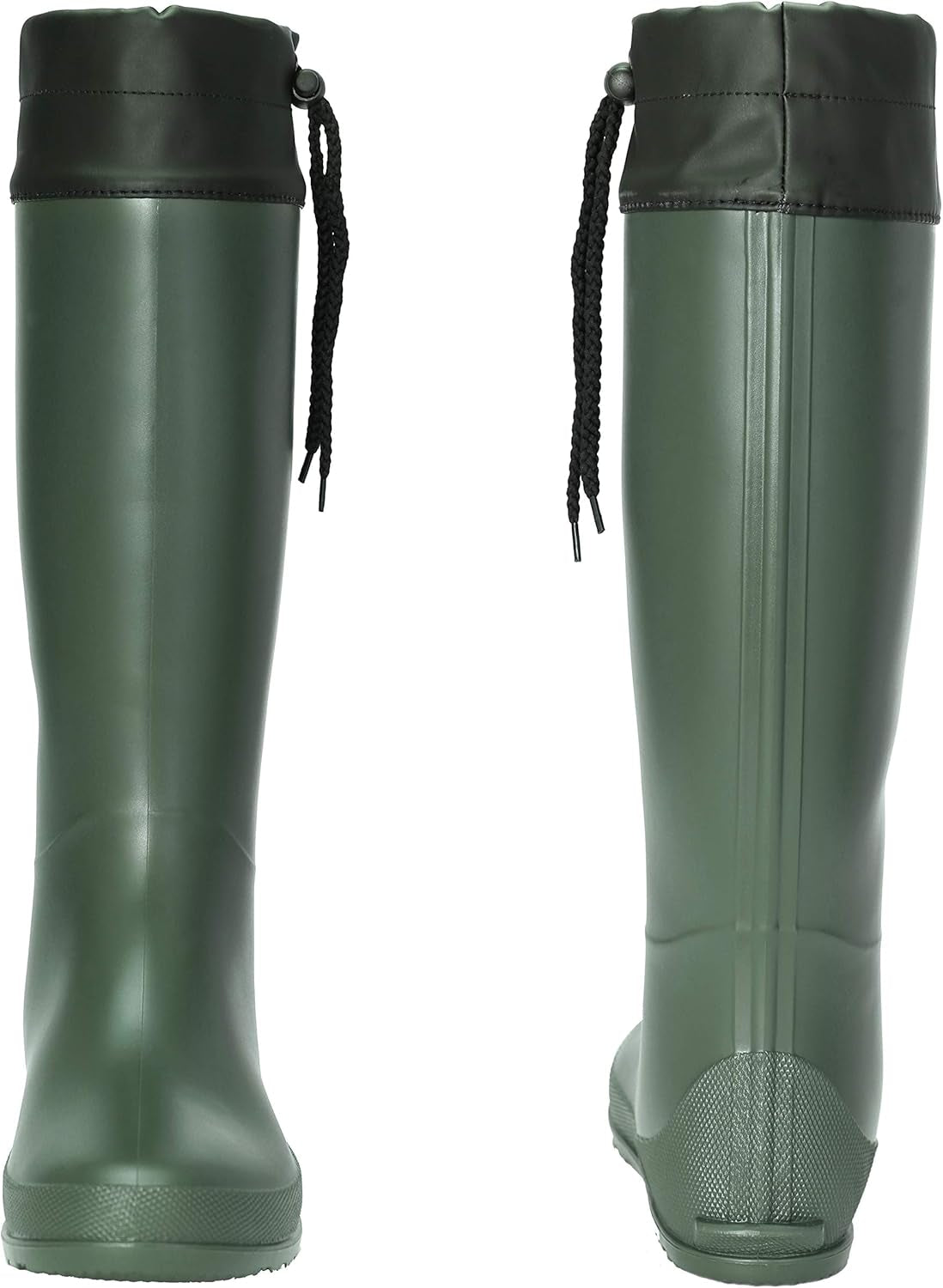 Packable Tall Rain Boots for Women Waterproof Rubber Garden Boots Ultra Lightweight Flat Wellies Mud Boots- NOT for WIDE CALF