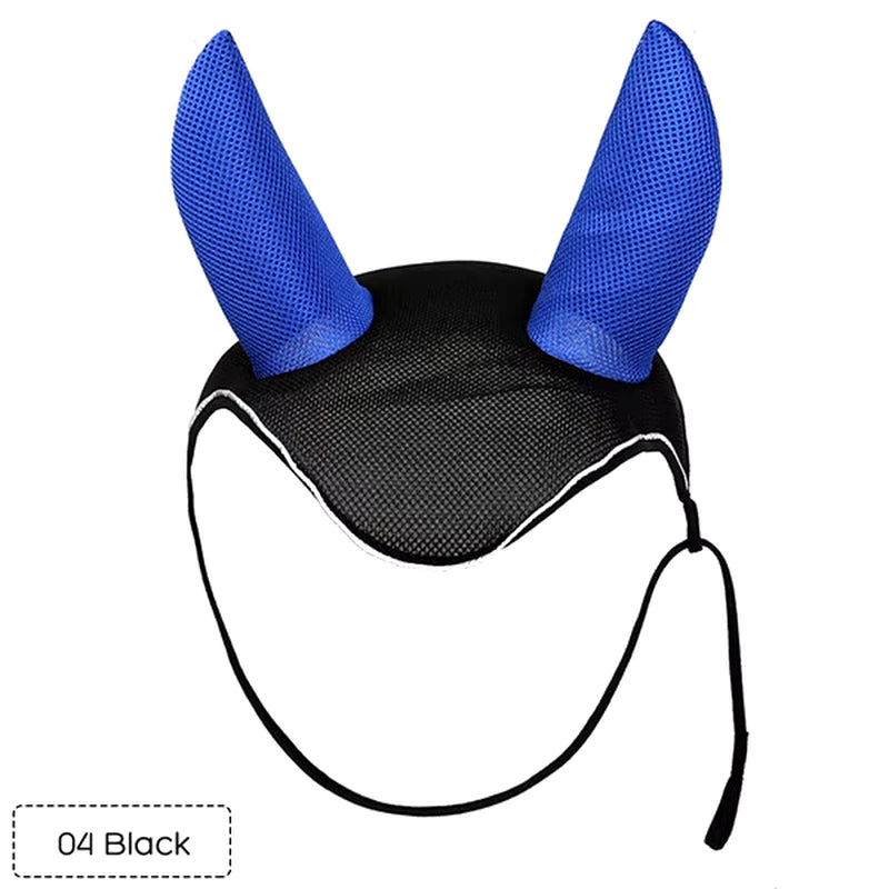 Horse Riding Breathable Meshed Horse Ear Cover Equestrian Horse Equipment Fly Mask Bonnet Net Ear Maks Protector