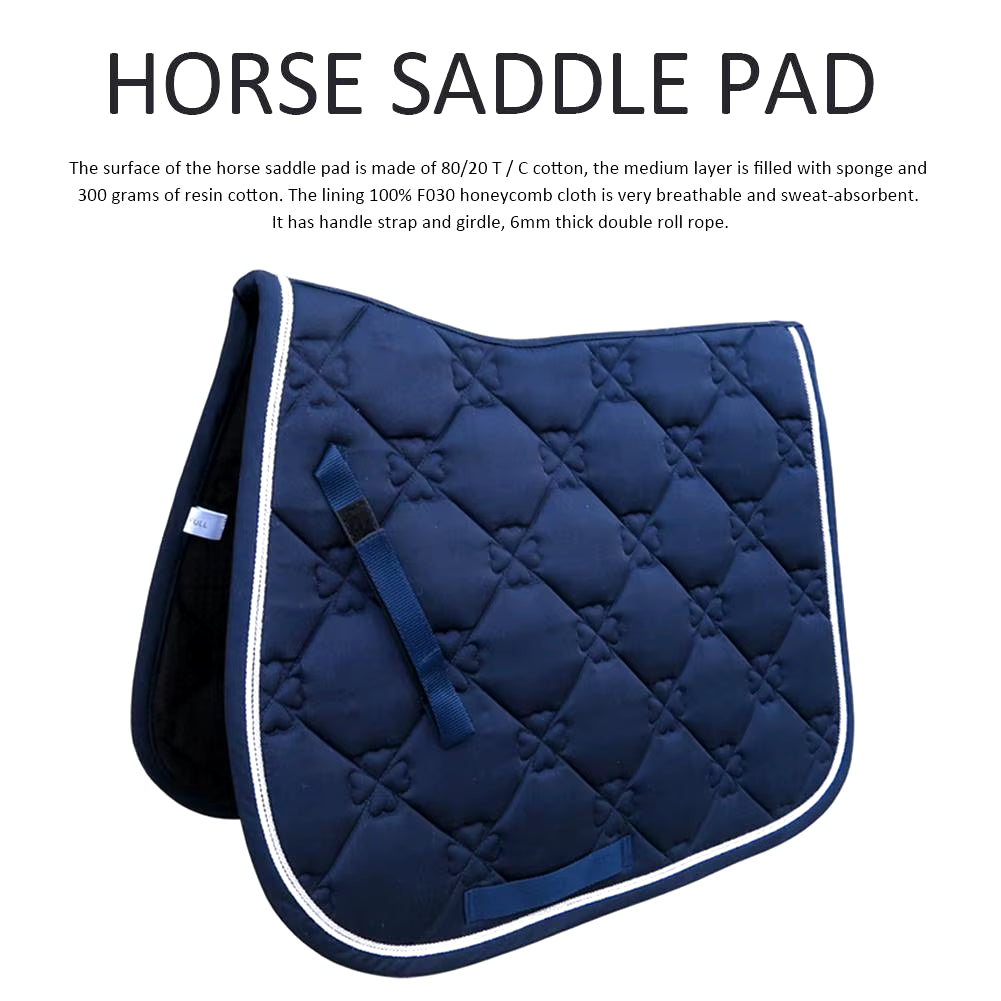 All Purpose Saddle Pad Equestrian Bareback Riding Pad Horse Riding Pad for Horse Riding Show Jumping Performance Equipment